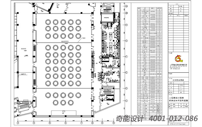 1、 廚房設備平面布置圖